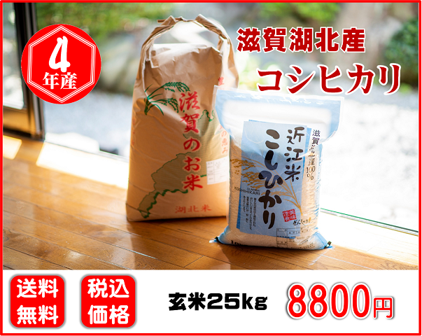 湖北地域の近江米】令和4年産 湖北産コシヒカリ（玄米25kg） | 近江米