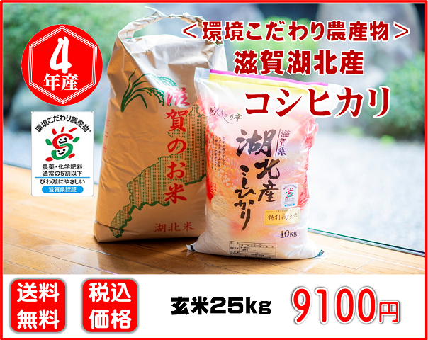 湖北地域の近江米】令和4年産 環境こだわり農産物 湖北産コシヒカリ